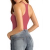 image:imageMANGOPOP Womens Ribbed Tank Tops V Neck Racerback Camisole Summer Slim Fit Workout Sleeveless 2026 Trendy TopDark Pink