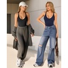 image:imageMANGOPOP Womens Ribbed Tank Tops V Neck Racerback Camisole Summer Slim Fit Workout Sleeveless 2026 Trendy TopDeep Blue