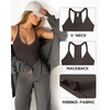 image:imageMANGOPOP Womens Ribbed Tank Tops V Neck Racerback Camisole Summer Slim Fit Workout Sleeveless 2026 Trendy TopDeep Grey