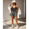 image:imageMANGOPOP Womens Ribbed Tank Tops V Neck Racerback Camisole Summer Slim Fit Workout Sleeveless 2026 Trendy TopDeep Grey