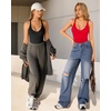image:imageMANGOPOP Womens Ribbed Tank Tops V Neck Racerback Camisole Summer Slim Fit Workout Sleeveless 2026 Trendy TopRed