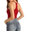 image:imageMANGOPOP Womens Ribbed Tank Tops V Neck Racerback Camisole Summer Slim Fit Workout Sleeveless 2026 Trendy TopRed