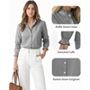 image:imageMANGOPOP Button Down Shirts for Women Long Sleeve Plaid Ruffle Neck Blouses Business Casual Shirt Tops 2026 Trendy OutfitAblack