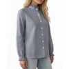 image:imageMANGOPOP Button Down Shirts for Women Long Sleeve Plaid Ruffle Neck Blouses Business Casual Shirt Tops 2026 Trendy OutfitNavy Blue