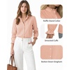 image:imageMANGOPOP Button Down Shirts for Women Long Sleeve Plaid Ruffle Neck Blouses Business Casual Shirt Tops 2026 Trendy OutfitPink