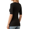 image:imageMANGOPOP Half Sleeve Tops for Women Crew Neck Slim Fitted Casual Going Out T Shirt Tops 2026 TrendyBlack