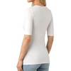 image:imageMANGOPOP Half Sleeve Tops for Women Crew Neck Slim Fitted Casual Going Out T Shirt Tops 2026 TrendyCreamy White