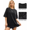 image:imageMANGOPOP Oversized Vintage Short Sleeve Shirts for Women Acid Wash Crew Neck Y2k Grunge Casual Summer Baggy Tees TopsBlack