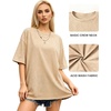 image:imageMANGOPOP Oversized Vintage Short Sleeve Shirts for Women Acid Wash Crew Neck Y2k Grunge Casual Summer Baggy Tees TopsKhaki