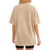 image:imageMANGOPOP Oversized Vintage Short Sleeve Shirts for Women Acid Wash Crew Neck Y2k Grunge Casual Summer Baggy Tees TopsKhaki