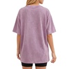 image:imageMANGOPOP Oversized Vintage Short Sleeve Shirts for Women Acid Wash Crew Neck Y2k Grunge Casual Summer Baggy Tees TopsLight Purple