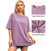 image:imageMANGOPOP Oversized Vintage Short Sleeve Shirts for Women Acid Wash Crew Neck Y2k Grunge Casual Summer Baggy Tees TopsLight Purple