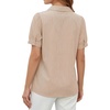 image:imageMANGOPOP Striped Button Down Shirt for Women Puff Short Sleeve Blouse Business Casual Tops Trendy 2026 SummerBrown
