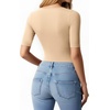 image:imageMANGOPOP WomenS Half Sleeve Bodysuit Square Neck 34 Sleeve Body Suits Dressy Fitted Going Out TopsSemolina