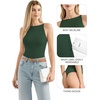 image:imageMANGOPOP Womens Boat Neck Tank Top Bodysuit Double Lined Sleeveless Cami Body Suit Going Out Adjustable Spaghetti Strap TopsDeep Green