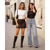 image:imageMANGOPOP Womens Half Sleeve Boat Neck Bodysuit 34 Sleeve Body Suit Fitted Going Out Tops 202601black