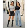 image:imageMANGOPOP Womens Half Sleeve Boat Neck Bodysuit 34 Sleeve Body Suit Fitted Going Out Tops 2026Light Grey