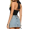 image:imageMANGOPOP Womens Halter Cowl Neck Backless Bodysuit Sexy Sleeveless Double Lined Open Back Body Suits Going Out Tops 202601 Black