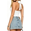 image:imageMANGOPOP Womens Halter Cowl Neck Backless Bodysuit Sexy Sleeveless Double Lined Open Back Body Suits Going Out Tops 202602 White