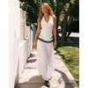 image:imageMANGOPOP Womens Halter Cowl Neck Backless Bodysuit Sexy Sleeveless Double Lined Open Back Body Suits Going Out Tops 202602 White