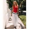image:imageMANGOPOP Womens Halter Cowl Neck Backless Bodysuit Sexy Sleeveless Double Lined Open Back Body Suits Going Out Tops 2026Red
