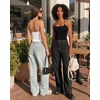 image:imageMANGOPOP Womens Halter Spaghetti Strap Tank Top Bodysuit Double Lined Thong Body Suits Going Out Cami TopsA01 Black