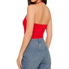 image:imageMANGOPOP Womens Halter Spaghetti Strap Tank Top Bodysuit Double Lined Thong Body Suits Going Out Cami TopsRed