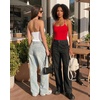 image:imageMANGOPOP Womens Halter Spaghetti Strap Tank Top Bodysuit Double Lined Thong Body Suits Going Out Cami TopsRed
