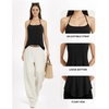 image:imageMANGOPOP Womens Halter Tank Tops Loose Fit Sleeveless Square Neck Top Casual Going Out Tees Shirts 2026 Trendy01 Black