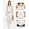 image:imageMANGOPOP Womens Halter Tank Tops Loose Fit Sleeveless Square Neck Top Casual Going Out Tees Shirts 2026 Trendy02 White