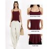 image:imageMANGOPOP Womens Halter Tank Tops Loose Fit Sleeveless Square Neck Top Casual Going Out Tees Shirts 2026 Trendy04 Burgundy