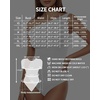 image:imageMANGOPOP Womens Off The Shoulder Double Lined Bodysuit Versatile Thong Body Suit Going Out Summer Trendy Tops02 White