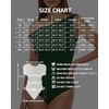 image:imageMANGOPOP Womens Off The Shoulder Double Lined Bodysuit Versatile Thong Body Suit Going Out Summer Trendy TopsDeep Green