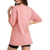 image:imageMANGOPOP Womens Oversized Tshirts Crew Neck Raglan Half 34 Elbow Sleeve Tops Summer Casual Loose Tee Going Out Trendy 2026Bright Pink
