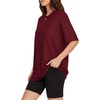 image:imageMANGOPOP Womens Oversized Tshirts Crew Neck Raglan Half 34 Elbow Sleeve Tops Summer Casual Loose Tee Going Out Trendy 2026Burgundy