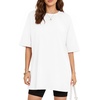 image:imageMANGOPOP Womens Oversized Tshirts Crew Neck Raglan Half 34 Elbow Sleeve Tops Summer Casual Loose Tee Going Out Trendy 2026White