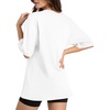 image:imageMANGOPOP Womens Oversized Tshirts Crew Neck Raglan Half 34 Elbow Sleeve Tops Summer Casual Loose Tee Going Out Trendy 2026White
