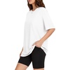 image:imageMANGOPOP Womens Oversized Tshirts Crew Neck Raglan Half 34 Elbow Sleeve Tops Summer Casual Loose Tee Going Out Trendy 2026White