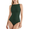 image:imageMANGOPOP Womens Boat Neck Tank Top Bodysuit Double Lined Sleeveless Cami Body Suit Going Out Adjustable Spaghetti Strap TopsDeep Green