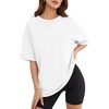 image:imageMANGOPOP Womens Oversized Tshirts Crew Neck Raglan Half 34 Elbow Sleeve Tops Summer Casual Loose Tee Going Out Trendy 2026White