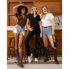 image:imageMANGOPOP Long Sleeve Body Suit Mock Turtle Neck Zip Up Bodysuit for Women Ribbed Deep V Sexy Bodysuit Shirts01short Sleeve Black