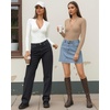 image:imageMANGOPOP Long Sleeve Body Suit Mock Turtle Neck Zip Up Bodysuit for Women Ribbed Deep V Sexy Bodysuit Shirts06long Sleeve Mocha