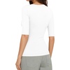 image:imageMANGOPOP Sexy Half Sleeve Tops for Women Scoop Neck Slim Fitted Casual Going Out T Shirt Tops 2026 TrendyCreamy White