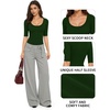 image:imageMANGOPOP Sexy Half Sleeve Tops for Women Scoop Neck Slim Fitted Casual Going Out T Shirt Tops 2026 TrendyDeep Green