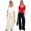 image:imageMANGOPOP Sexy Half Sleeve Tops for Women Scoop Neck Slim Fitted Casual Going Out T Shirt Tops 2026 TrendyRed