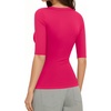 image:imageMANGOPOP Sexy Half Sleeve Tops for Women Scoop Neck Slim Fitted Casual Going Out T Shirt Tops 2026 TrendyRose Pink