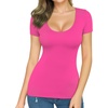image:imageMANGOPOP Womens Summer Scoop Neck Short Sleeve Slim Fit Tunic T ShirtBlush