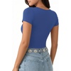 image:imageMANGOPOP Womens Summer Scoop Neck Short Sleeve Slim Fit Tunic T ShirtRoyal Blue