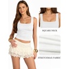 image:imageMANGOPOP Double Lined Tank Tops for Women Sleeveless Square Neck Shirts Basic Summer Tops 2025A02white