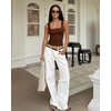 image:imageMANGOPOP Double Lined Tank Tops for Women Sleeveless Square Neck Shirts Basic Summer Tops 2025Brown